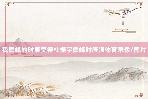 我巅峰的时辰莫得杜振宇巅峰时辰强体育录像/图片