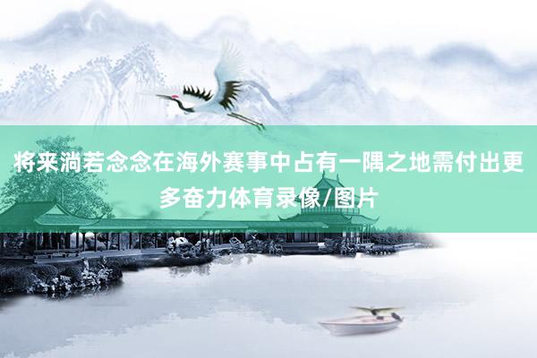 将来淌若念念在海外赛事中占有一隅之地需付出更多奋力体育录像/图片