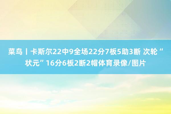 菜鸟丨卡斯尔22中9全场22分7板5助3断 次轮“状元”16分6板2断2帽体育录像/图片